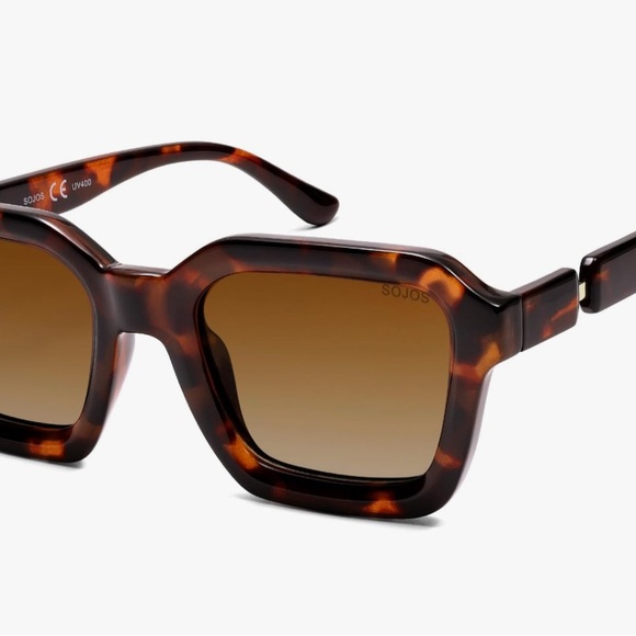 Tortoise Shell Square Sunglasses - Picture 3 of 4
